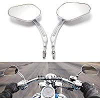 8mm Moto Espejo Retrovisor para Dyna Sportster XL883 1200 Cross Bones Street Glide Road King (#1-Cromo)